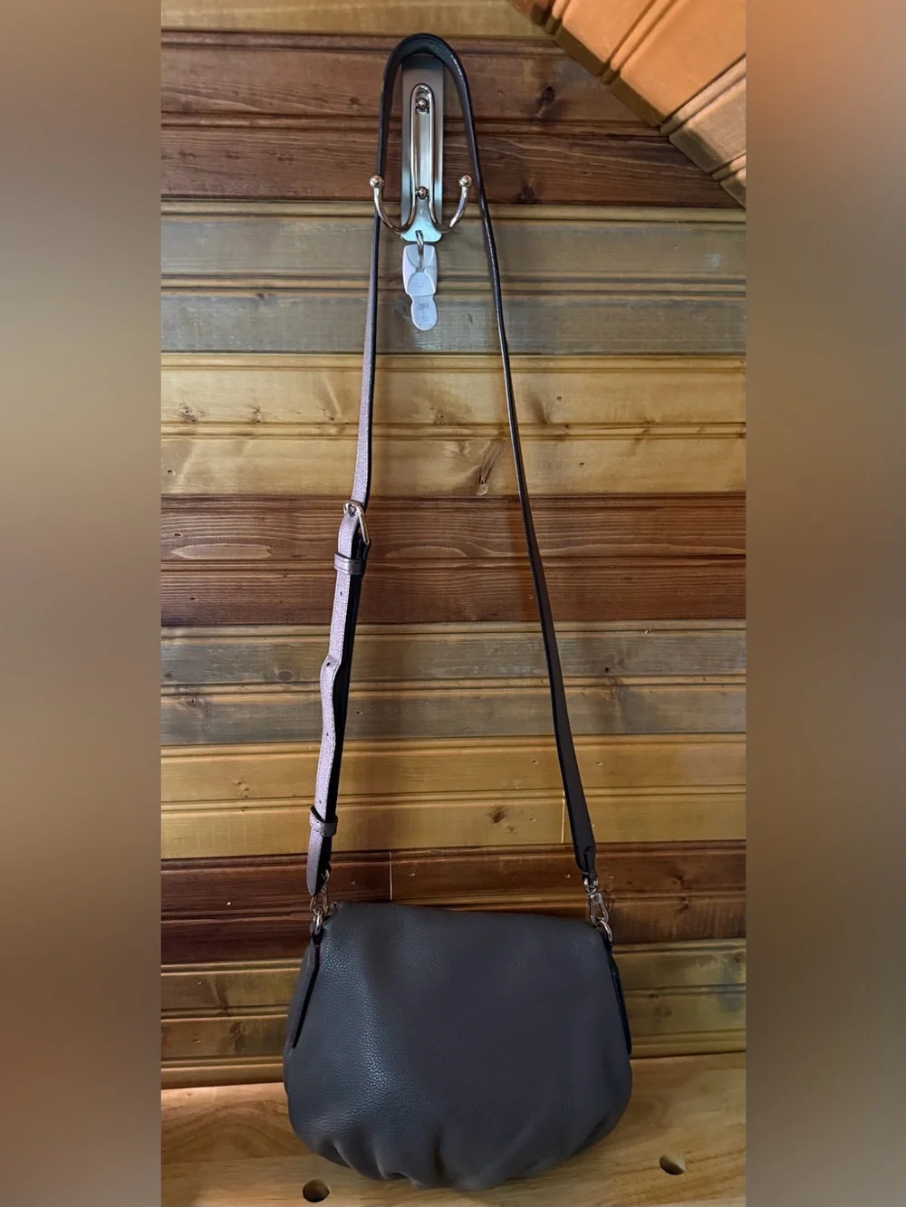Marc by Marc Jacobs New Q Mini Natasha Gray Leather Crossbody